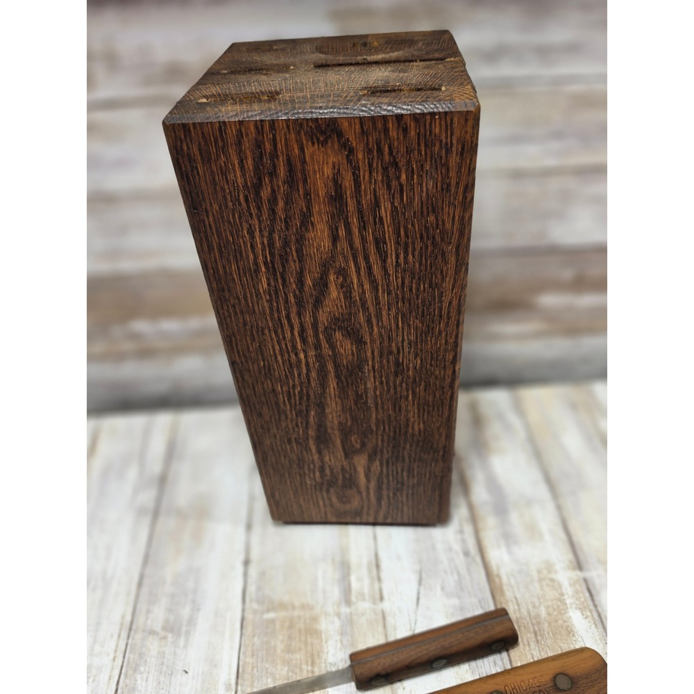 Chicago Cutlery Vintage Knife Set Walnut Wood Handles‎ with Block 7-Piece Set - Picture 5 of 16